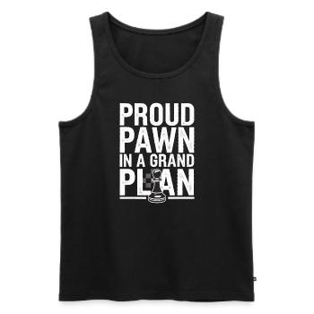 Chess humor lovers funny checkmate and checkmate - Men's Premium Organic Tank Top - black - Front - AI Model Male 178 light (178cm)