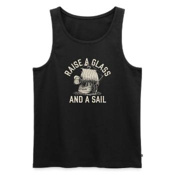 Sailors Sea Shanty Singing Ship Adventures - Men's Premium Organic Tank Top - black - Front - AI Model Male 178 light (178cm)
