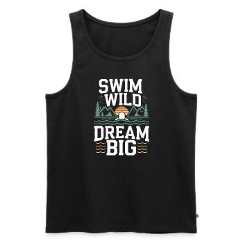 Natation sauvage Aventure en plein air et Open - Débardeur bio Premium Homme - noir - Devant - Michal (187cm)