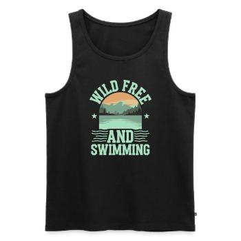 Natation sauvage Aventure en plein air et Open - Débardeur bio Premium Homme - noir - Devant - Michal (187cm)