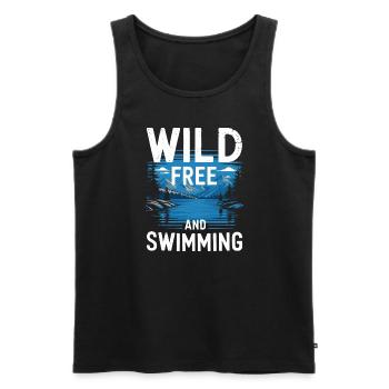Natation sauvage Aventure en plein air et Open - Débardeur bio Premium Homme - noir - Devant - Michal (187cm)