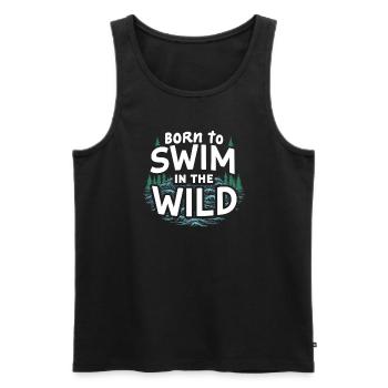 Natation sauvage Aventure en plein air et Open - Débardeur bio Premium Homme - noir - Devant - Michal (187cm)