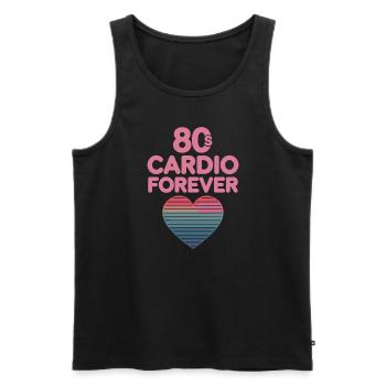 Amateurs de fitness des années 80 Entraînement rétro et - Débardeur bio Premium Homme - noir - Devant - AI Model Male 178 light (178cm)