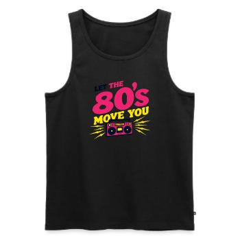 Amateurs de fitness des années 80 Entraînement rétro et - Débardeur bio Premium Homme - noir - Devant - AI Model Male 178 light (178cm)