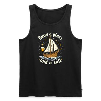 Sailors Sea Shanty Singing Ship Adventures - Men's Premium Organic Tank Top - black - Front - AI Model Male 178 light (178cm)