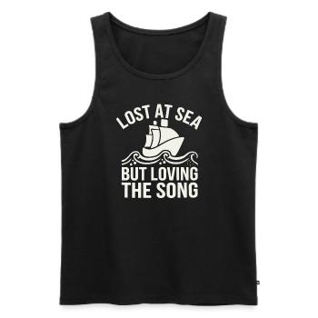 Sailors Sea Shanty Singing Ship Adventures - Men's Premium Organic Tank Top - black - Front - AI Model Male 178 light (178cm)