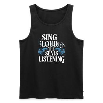 Sailors Sea Shanty Singing Ship Adventures - Men's Premium Organic Tank Top - black - Front - Michal (187cm)