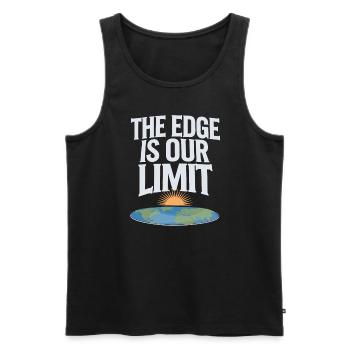 Flat Earth Satire Funny Conspiracy And - Men's Premium Organic Tank Top - black - Front - AI Model Male 178 light (178cm)