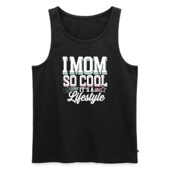 „cool Mom“, Lustige, Zuordenbare Elternschaft Und - Männer Premium Bio Tank Top - Schwarz - Vorne - AI Model Male 178 light (178cm)