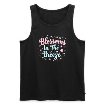 Passionné de fleurs de cerisier Sakura Lovers Printemps - Débardeur bio Premium Homme - noir - Devant - AI Model Male 178 light (178cm)