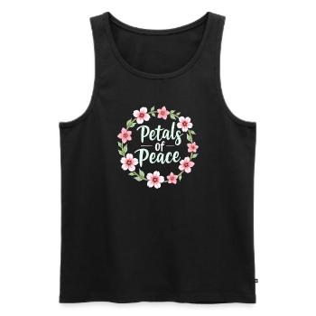 Passionné de fleurs de cerisier Sakura Lovers Printemps - Débardeur bio Premium Homme - noir - Devant - AI Model Male 178 light (178cm)