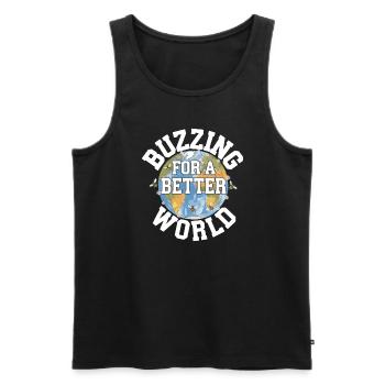 Bee-friendly gardener, pollinator, garden and - Men's Premium Organic Tank Top - black - Front - AI Model Male 178 light (178cm)