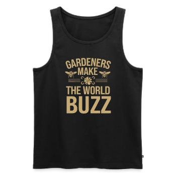 Bee-friendly gardener, pollinator, garden and - Men's Premium Organic Tank Top - black - Front - AI Model Male 178 light (178cm)