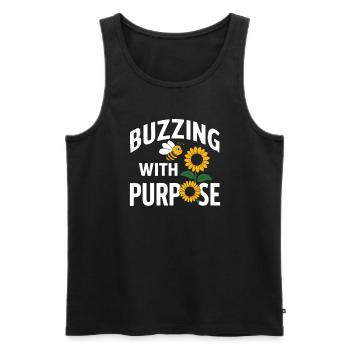 Bee-friendly gardener, pollinator, garden and - Men's Premium Organic Tank Top - black - Front - AI Model Male 178 light (178cm)