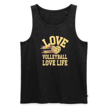 Volleyballspieler Und Fan Spike Servieren - Männer Premium Bio Tank Top - Schwarz - Vorne - Michal (187cm)