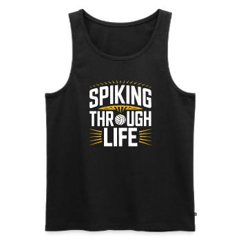 Volleyballspieler Und Fan Spike Servieren - Männer Premium Bio Tank Top - Schwarz - Vorne - Michal (187cm)