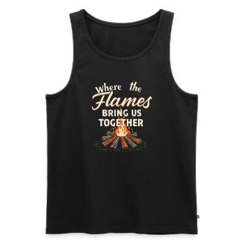 Feuerstellen-hinterhof-zusammenkünfte Im - Männer Premium Bio Tank Top - Schwarz - Vorne - AI Model Male 178 light (178cm)
