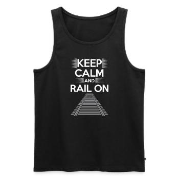 Railfan Passionné de train Amoureux des locomotives - Débardeur bio Premium Homme - noir - Devant - AI Model Male 178 light (178cm)