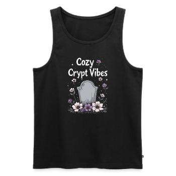 Cozy, Horror, Aesthetics, Spooky, Cozy - Men's Premium Organic Tank Top - black - Front - AI Model Male 178 light (178cm)