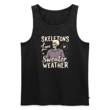 Cozy, Horror, Aesthetics, Spooky, Cozy - Men's Premium Organic Tank Top - black - Front - AI Model Male 178 light (178cm)