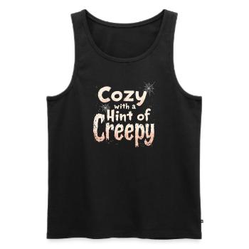 Cozy, Horror, Aesthetics, Spooky, Cozy - Men's Premium Organic Tank Top - black - Front - AI Model Male 178 light (178cm)