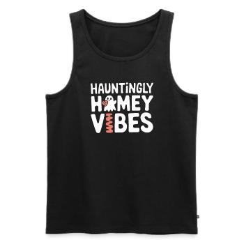 Cozy, Horror, Aesthetics, Spooky, Cozy - Men's Premium Organic Tank Top - black - Front - AI Model Male 178 light (178cm)