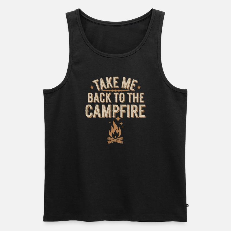 Nostalgische Camping-erinnerungen, Retro-vibes, - Männer Premium Bio Tank Top - Schwarz