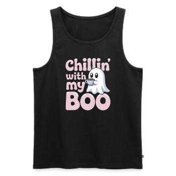 Paranormal Comedy Funny Ghost Humor Lighthearted - Men's Premium Organic Tank Top - black - Front - AI Model Male 178 light (178cm)