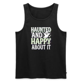 Paranormal Comedy Funny Ghost Humor Lighthearted - Men's Premium Organic Tank Top - black - Front - AI Model Male 178 light (178cm)
