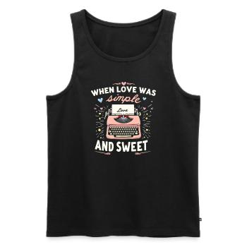 Romantische Nostalgie Vintage Romance Classic Love - Männer Premium Bio Tank Top - Schwarz - Vorne - Michal (187cm)