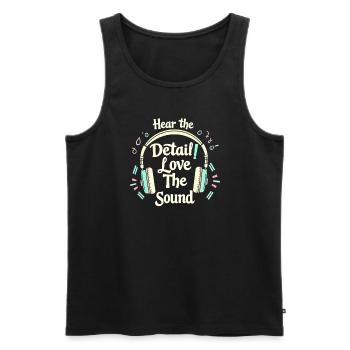 High-quality premium sound for audiophile culture - Men's Premium Organic Tank Top - black - Front - Michal (187cm)