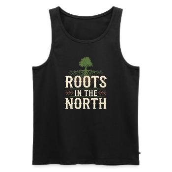Scandinavian Aesthetics, Nordic - Men's Premium Organic Tank Top - black - Front - Michal (187cm)