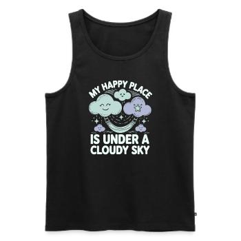 Wolkenblick, Entspannender Himmel, Verträumte - Männer Premium Bio Tank Top - Schwarz - Vorne - AI Model Male 178 light (178cm)