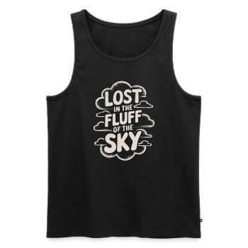 Cloud View, Relaxing Sky, Dreamy - Men's Premium Organic Tank Top - black - Front - AI Model Male 178 light (178cm)