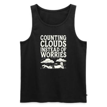 Wolkenblick, Entspannender Himmel, Verträumte - Männer Premium Bio Tank Top - Schwarz - Vorne - AI Model Male 178 light (178cm)