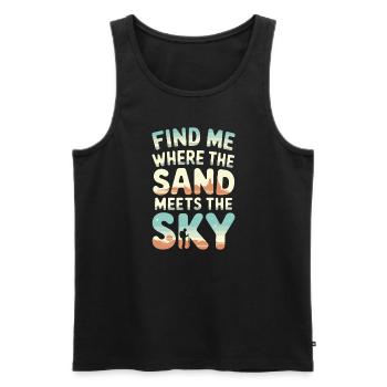 Desert wanderers, rugged trails and dry - Men's Premium Organic Tank Top - black - Front - Michal (187cm)