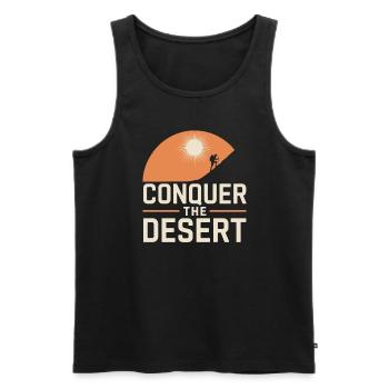 Desert wanderers, rugged trails and dry - Men's Premium Organic Tank Top - black - Front - Michal (187cm)
