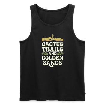 Desert wanderers, rugged trails and dry - Men's Premium Organic Tank Top - black - Front - Michal (187cm)