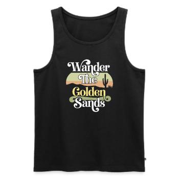 Desert wanderers, rugged trails and dry - Men's Premium Organic Tank Top - black - Front - Michal (187cm)