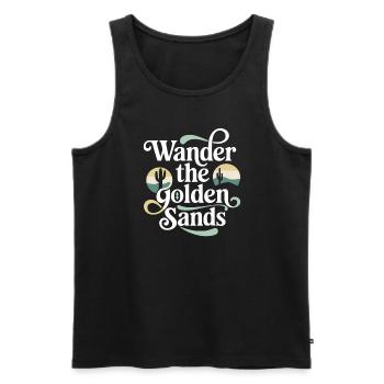 Desert wanderers, rugged trails and dry - Men's Premium Organic Tank Top - black - Front - Michal (187cm)