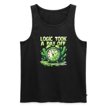 Surreal Art Humor Dreamlike Images Floating - Men's Premium Organic Tank Top - black - Front - AI Model Male 178 light (178cm)