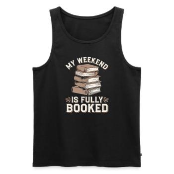 Book-like humour, Witty reading quotes, Literary - Men's Premium Organic Tank Top - black - Front - Michal (187cm)