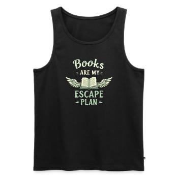 Book-like humour, Witty reading quotes, Literary - Men's Premium Organic Tank Top - black - Front - Michal (187cm)