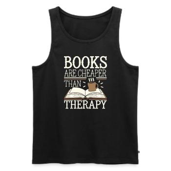 Book-like humour, Witty reading quotes, Literary - Men's Premium Organic Tank Top - black - Front - Michal (187cm)