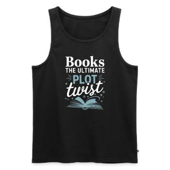 Book-like humour, Witty reading quotes, Literary - Men's Premium Organic Tank Top - black - Front - Michal (187cm)