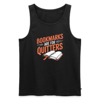 Book-like humour, Witty reading quotes, Literary - Men's Premium Organic Tank Top - black - Front - Michal (187cm)