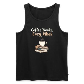 Book-like humour, Witty reading quotes, Literary - Men's Premium Organic Tank Top - black - Front - Michal (187cm)