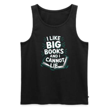 Book-like humour, Witty reading quotes, Literary - Men's Premium Organic Tank Top - black - Front - Michal (187cm)