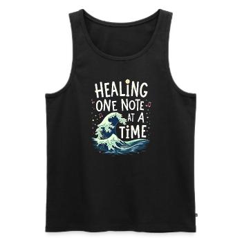Music Therapy Emotional Healing Relaxation - Men's Premium Organic Tank Top - black - Front - Michal (187cm)