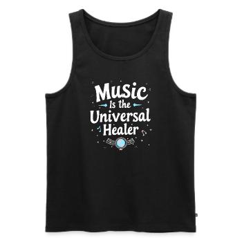 Music Therapy Emotional Healing Relaxation - Men's Premium Organic Tank Top - black - Front - Michal (187cm)
